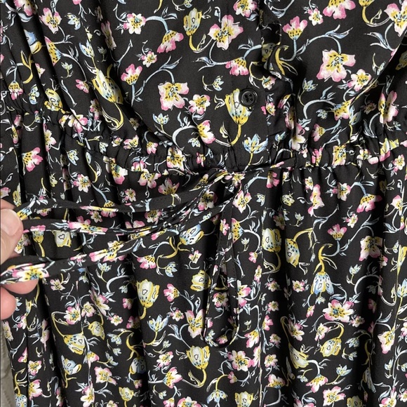 Who What Wear Black Floral Sleeveless Button Tie Waist Maxi Dress - Picture 5 of 11